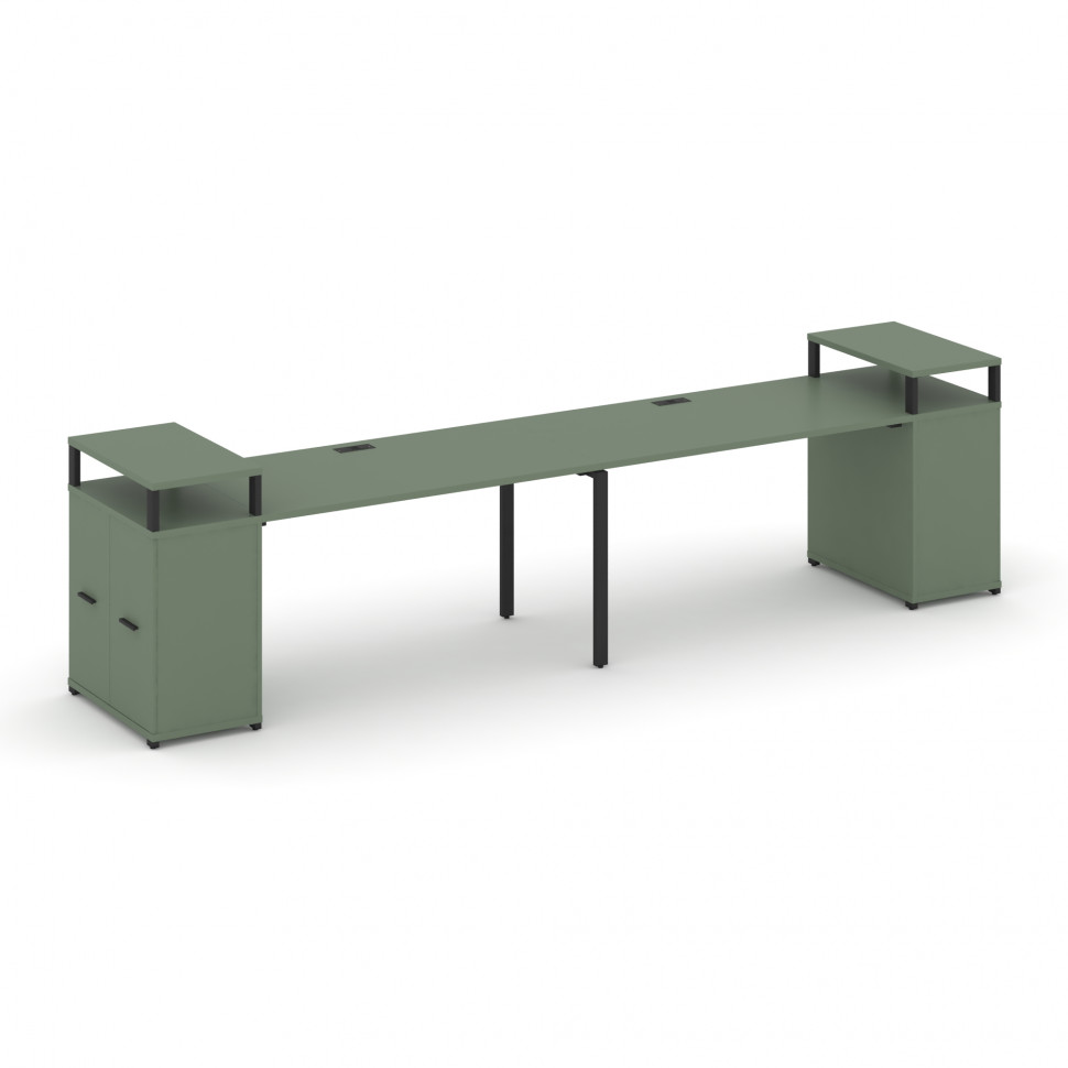 Concept Рабочая станция с опорными распаш. шкафами с верх. горизонтами CN.ORS-222 B Кобо/Металл Чер Concept Рабочая станция с опорными распаш. шкафами с верх. горизонтами CN.ORS-222 B Кобо/Металл Чер