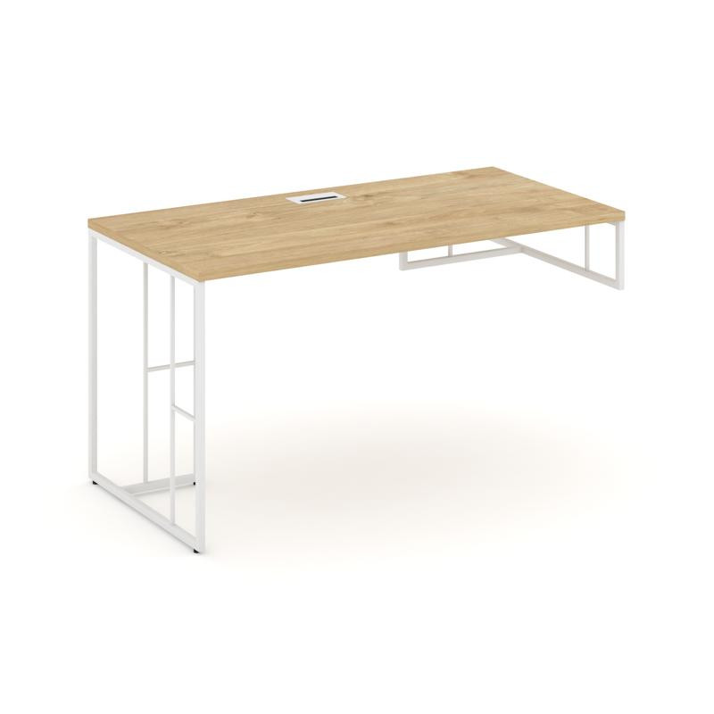 Rift Стол письменный для опорной тумбы правый RF.SPOT-014 (R) Тиквуд Светлый/Металл Белый 1580*700*7