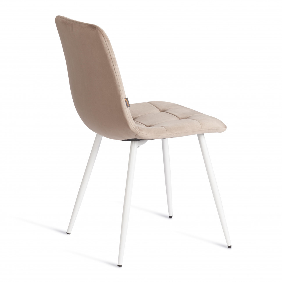 Стул CHILLY (mod. JSC-220) Велюр/металл , 44,5х52,5х88 см, Beige (бежевый) HLR8 / белый