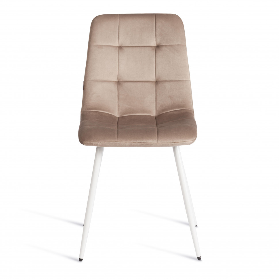 Стул CHILLY (mod. JSC-220) Велюр/металл , 44,5х52,5х88 см, Beige (бежевый) HLR8 / белый