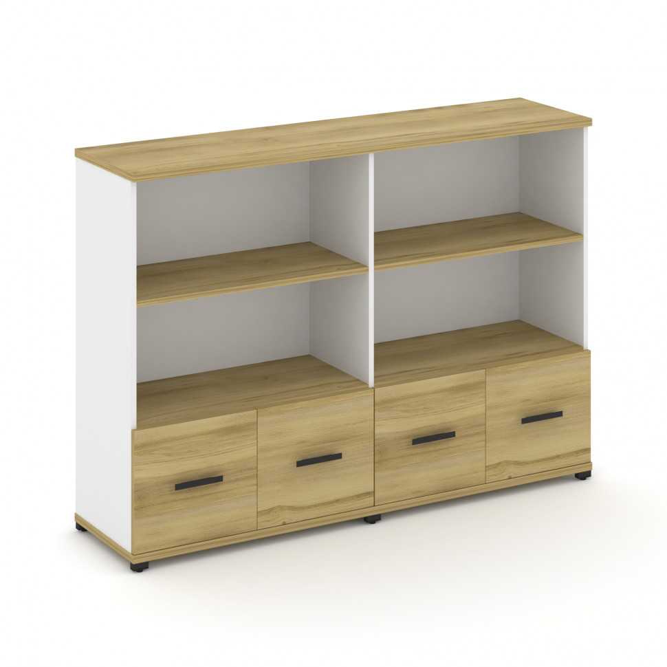 Concept Шкаф 2 широкие секции, 3 ниши CN.STS-321 B Дуб Винченцо/Белый Бриллиант/Металл Черный 1668*4 Concept Шкаф 2 широкие секции, 3 ниши CN.STS-321 B Дуб Винченцо/Белый Бриллиант/Металл Черный 1668*4