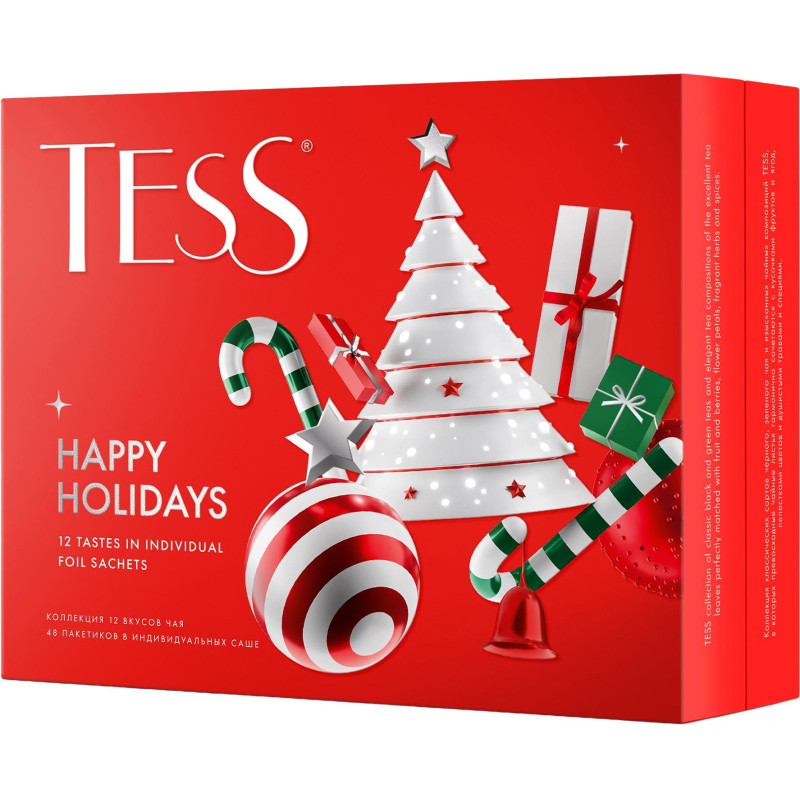 Чай Tess Happy Holidays эксклюзивная коллекция ассорти,48пак (1499-10) (НГ)