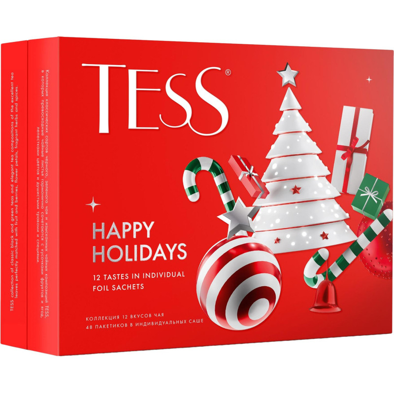 Чай Tess Happy Holidays эксклюзивная коллекция ассорти,48пак (1499-10) (НГ)