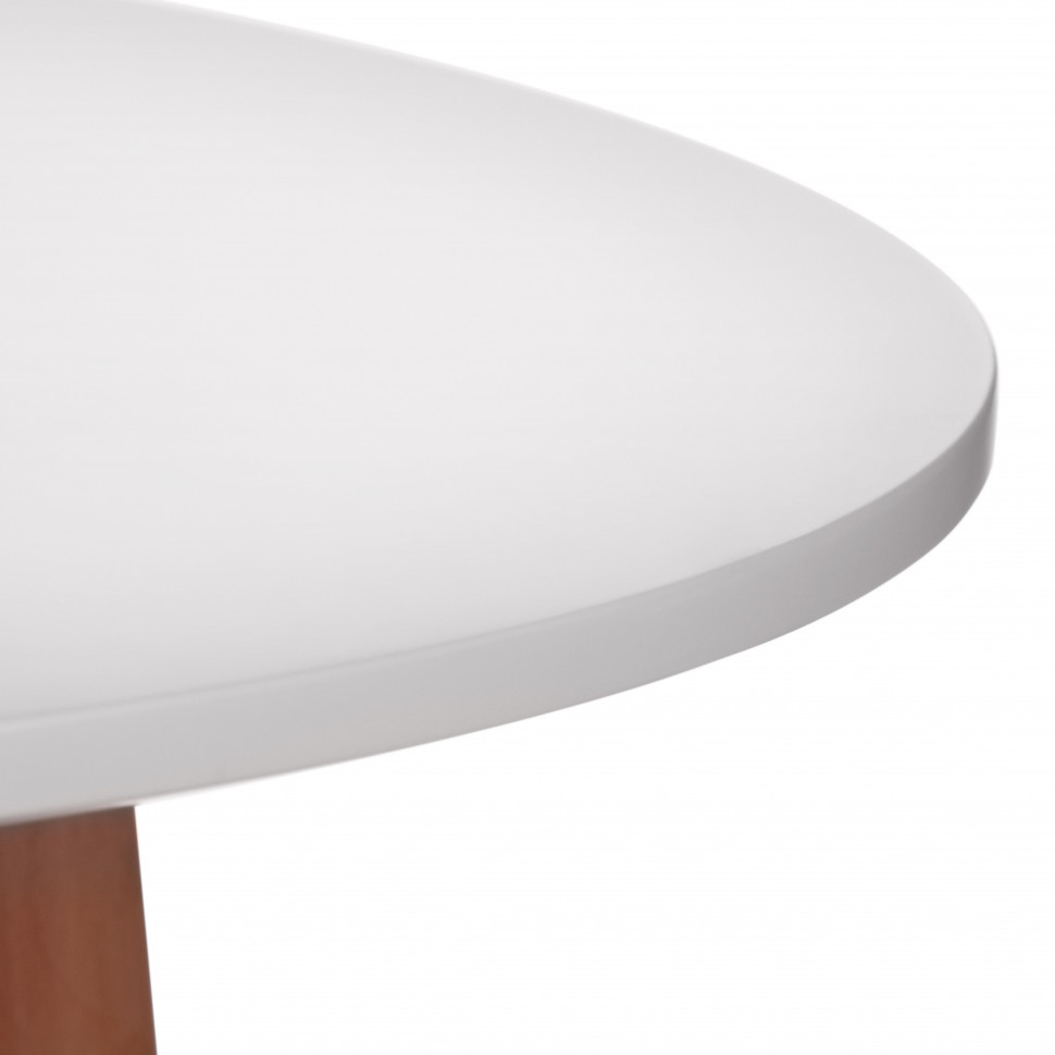 Стол MARS (mod. T1004) МДФ/дерево, 80 х 80 х 75 см , White (Белый) / Natural (натуральный)