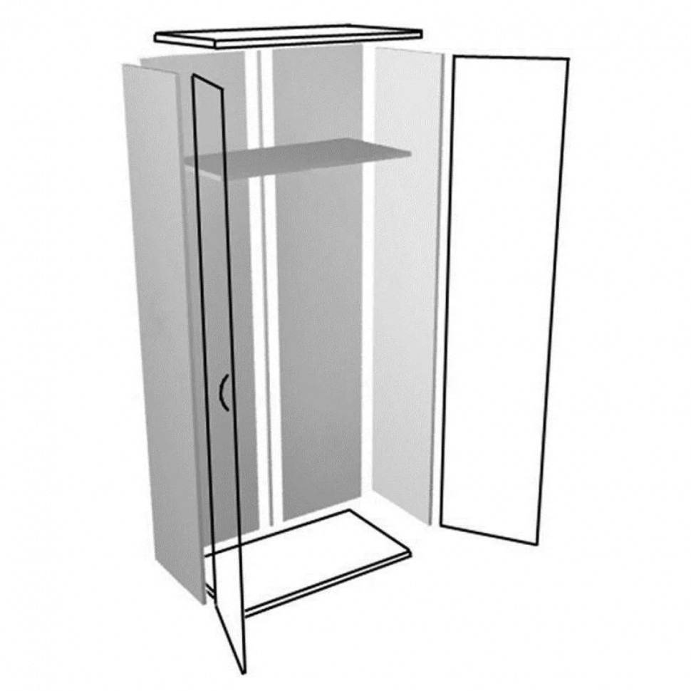 Гардероб Д_EASY Director д/одеж1 шир ДСП мел .сер 771/дуб шамонитем.122