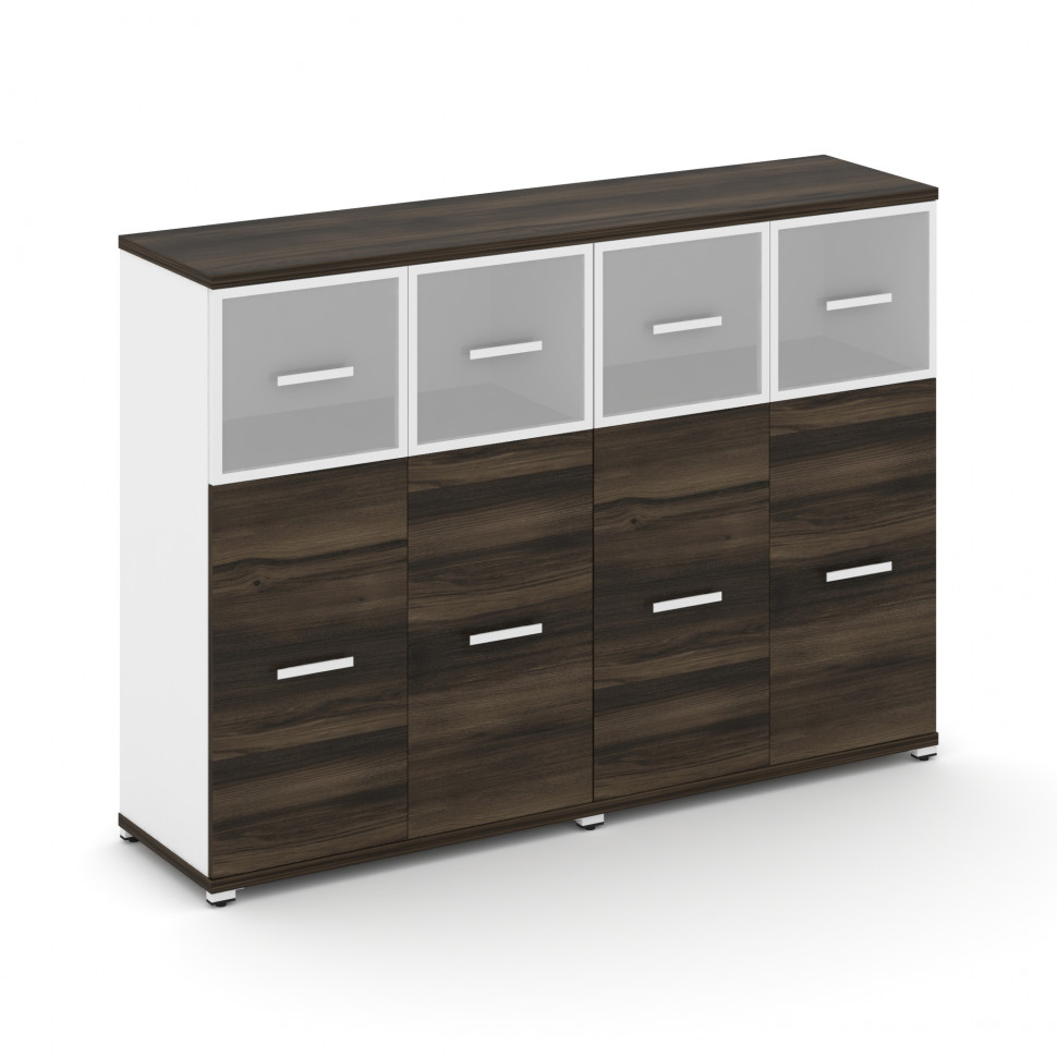 Concept Шкаф 2 широкие секции, 3 ниши CN.STS-324 RMW W Дуб Мали/Белый Бриллиант/Металл Белый/Сатин 1