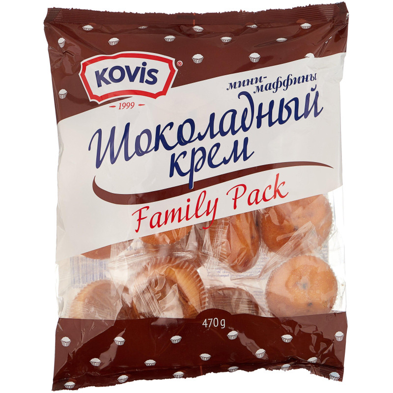 Кекс мини-маффин Kovis с шоколадным кремом Kovis, 470г