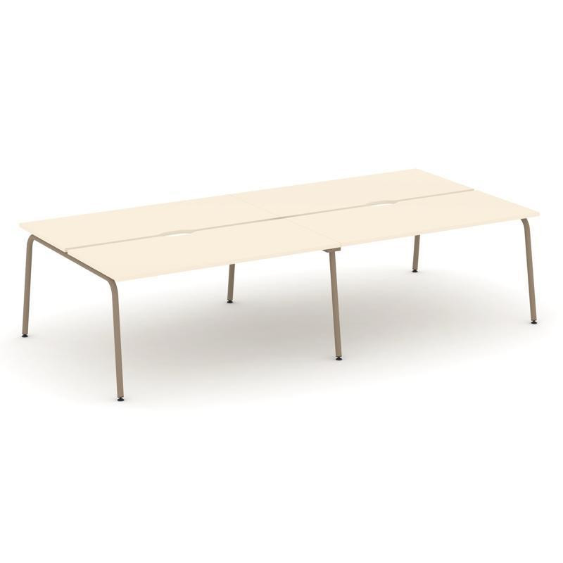 Estetica Рабочая станция 4 места ES.D.RS-4.4-VK Сатин/Металл Латте 3160*1500*750 Estetica Рабочая станция 4 места ES.D.RS-4.4-VK Сатин/Металл Латте 3160*1500*750