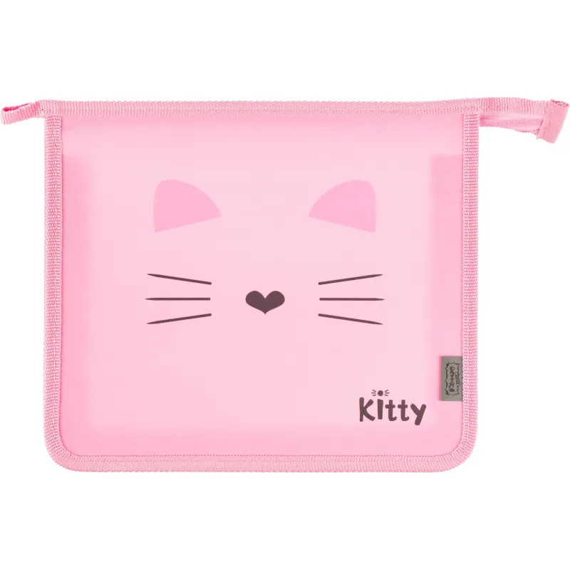 Папка для тетрадей Комус Класс Kitty А5 на молнии, пластик, ПТ-713