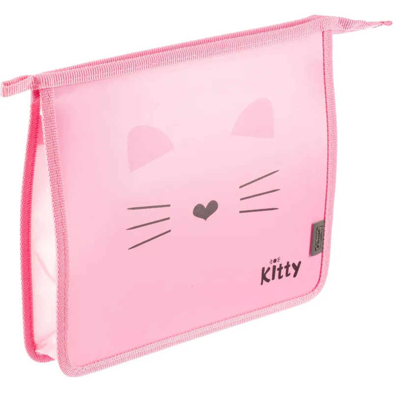 Папка для тетрадей Комус Класс Kitty А5 на молнии, пластик, ПТ-713