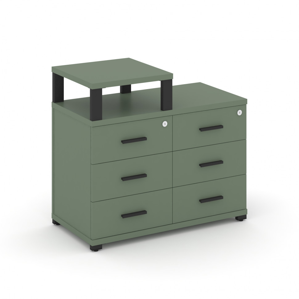 Concept Тумба приставная широкая 6 ящ. с надставкой узкой CN.TSP-008 B Кобо/Металл Черный 836*420*75 Concept Тумба приставная широкая 6 ящ. с надставкой узкой CN.TSP-008 B Кобо/Металл Черный 836*420*75