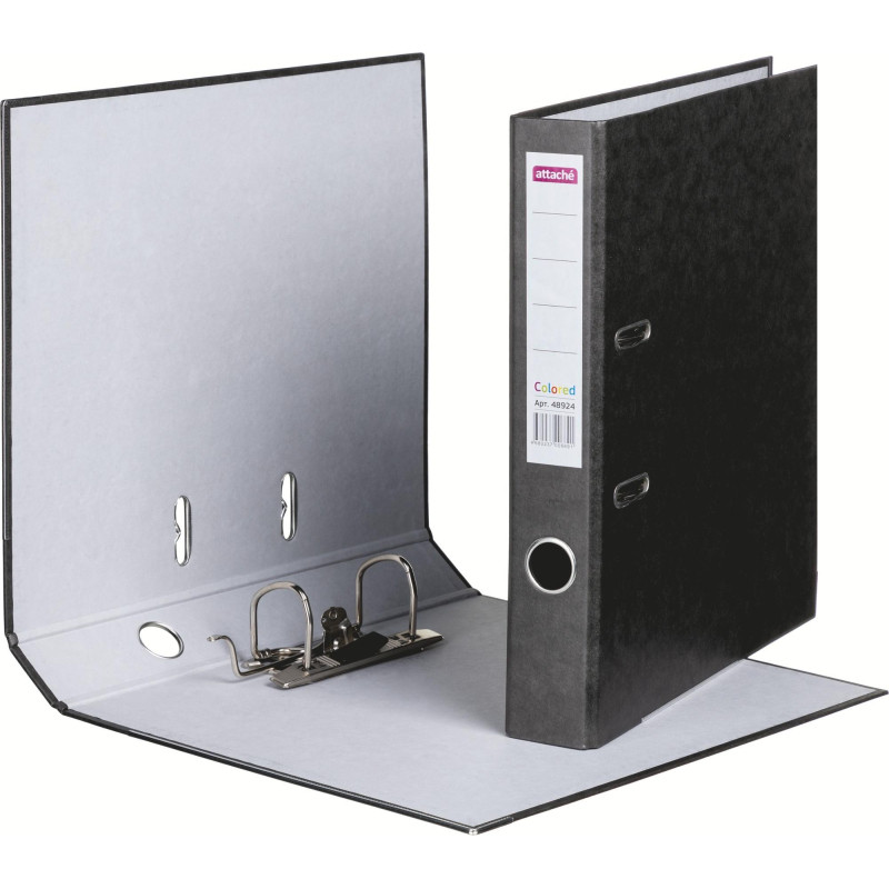 Папка-регистратор ATTACHE Colored 12741/20456, 50мм, черный,бум/бум