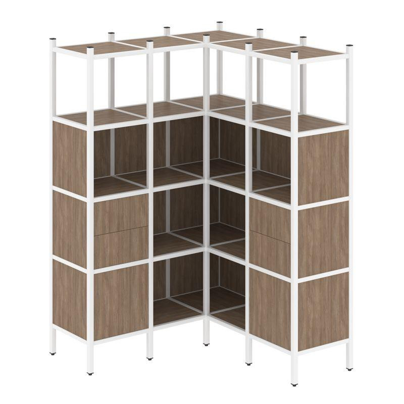 Loft Угловой внутренний стеллаж VR.L-33 Дуб Аризона/Металл Белый 1278*1278*1869 Loft Угловой внутренний стеллаж VR.L-33 Дуб Аризона/Металл Белый 1278*1278*1869