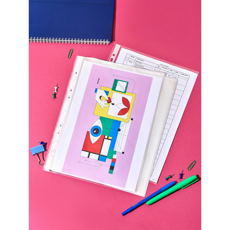 Файл-вкладыш А4, 45мкм, Attache Economy Элементари, рифленый, 100шт/уп Файл-вкладыш А4, 45мкм, Attache Economy Элементари, рифленый, 100шт/уп