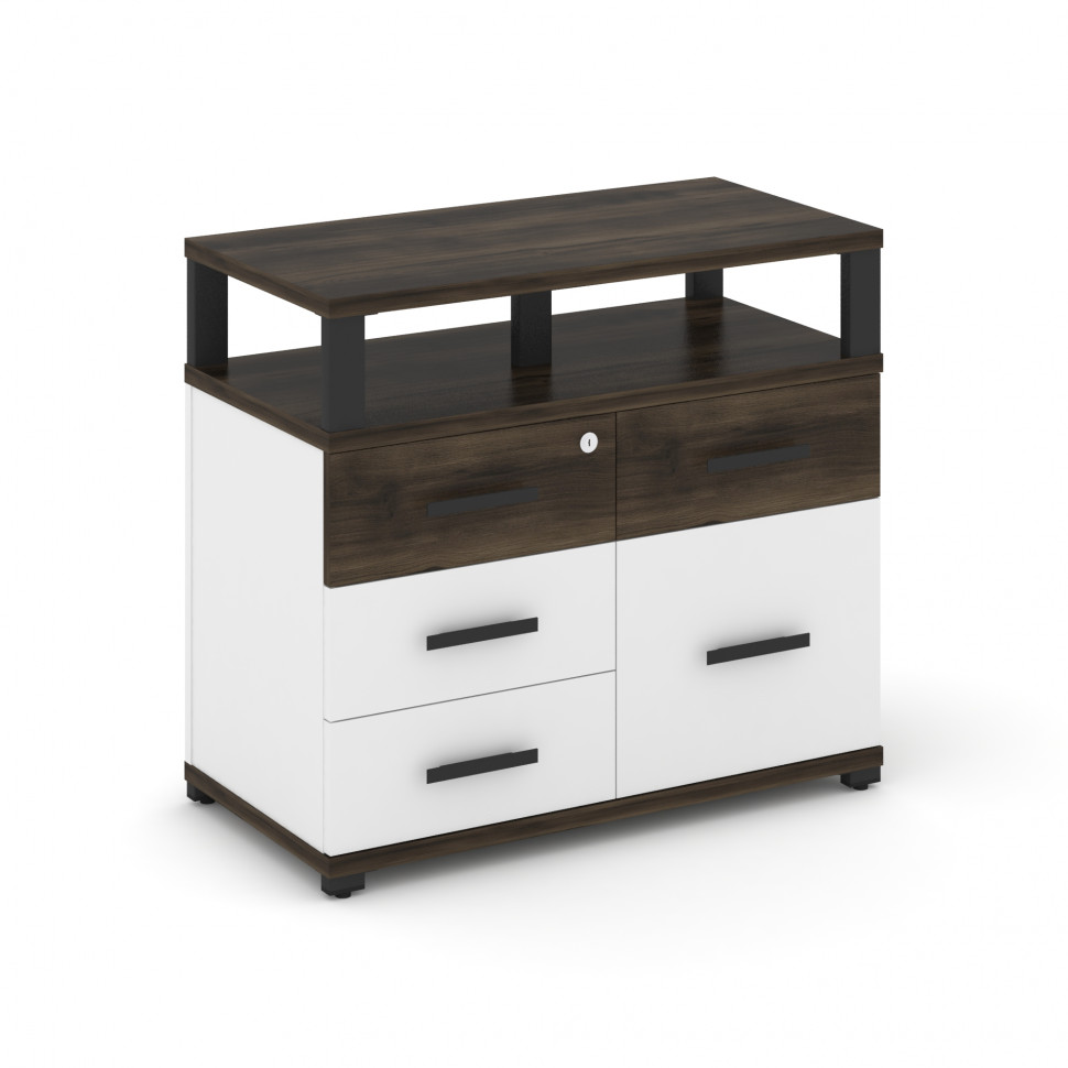 Concept Тумба приставная широкая 4 ящ.+1 распаш. фасад с надставкой широкой CN.TSP-012 B Дуб Мали/Бе