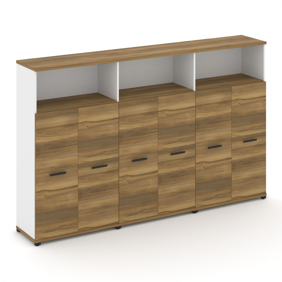 Concept Шкаф 3 широкие секции, 4 ниши CN.STS-433 B Сандал Янтарный/Белый Бриллиант/Металл Черный 250