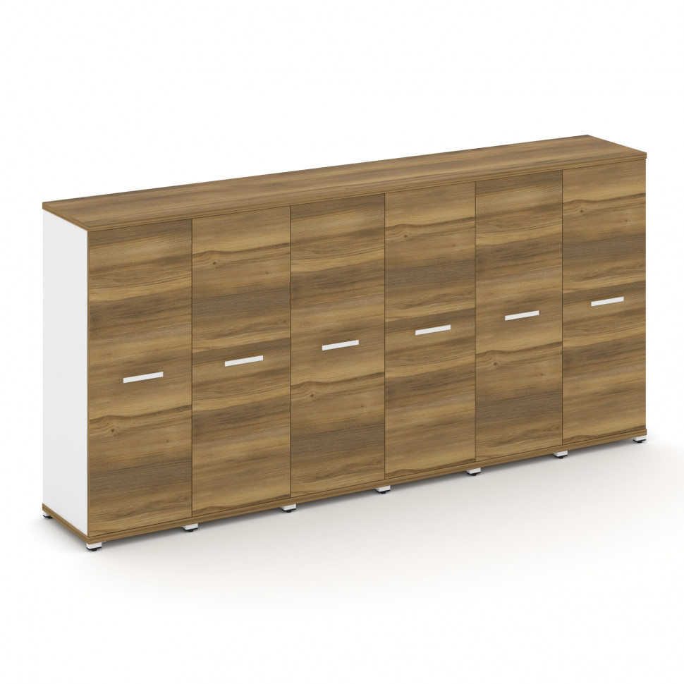 Concept Шкаф 6 узких секций, 3 ниши CN.STU-366 W Сандал Янтарный/Белый Бриллиант/Металл Белый 2500*4