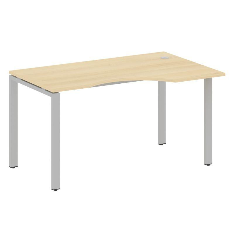 Metal System Стол криволинейный правый на П-образном м/к БП.СА-2 (R) Акация Лорка/Металл Серый 1400*