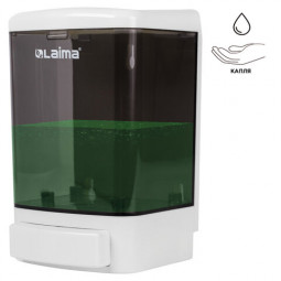 Дозатор для жидкого мыла LAIMA, НАЛИВНОЙ, 1 л, белый (тонированный), ABS-пластик, 603920