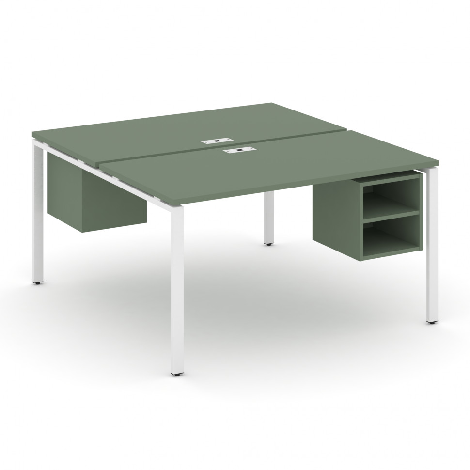 Concept Рабочая станция 2 сторонняя с подвесными тумбами на 2 места CN.DRS-105 Кобо/Металл Белый 980 Concept Рабочая станция 2 сторонняя с подвесными тумбами на 2 места CN.DRS-105 Кобо/Металл Белый 980