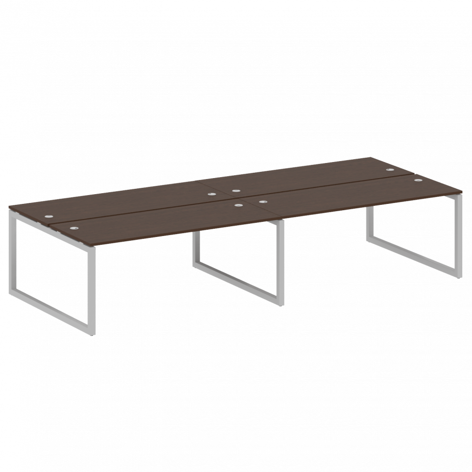 Metal System Quattro Рабочая станция на 4 места на О-образном м/к 50БО.СМ-4.5 Венге Цаво/Металл Серы