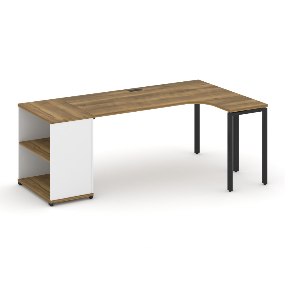 Concept Стол эргономичный с опорным стеллажом CN.SA-202(R) Сандал Янтарный/Белый Бриллиант/Металл Че