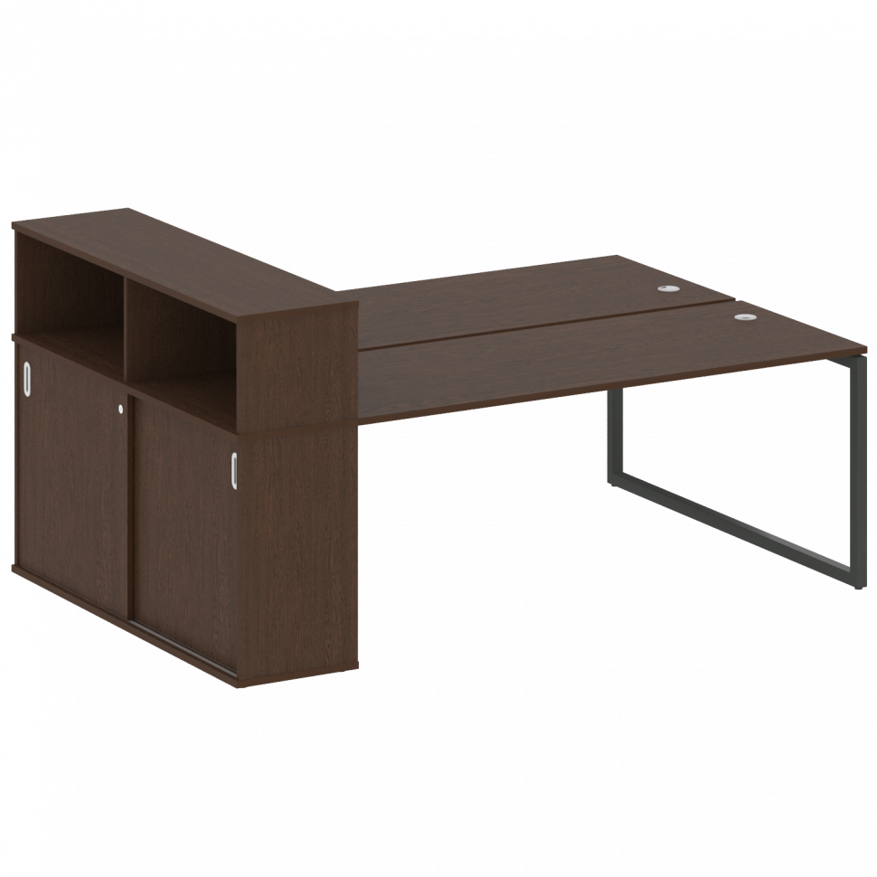 Metal System Quattro Рабочая станция с шкафом-купе на О-образном м/к 40БО.РС-СШК-2.5 Т Венге Цаво/Ме