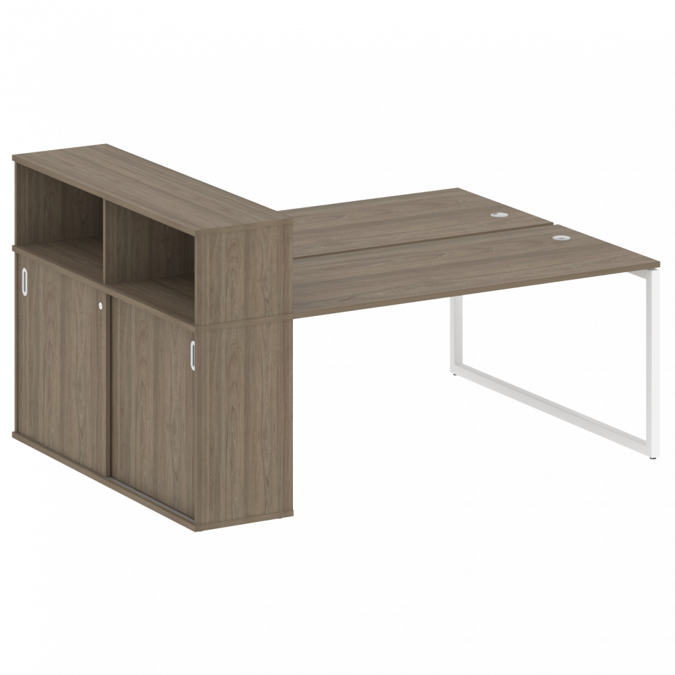 Metal System Quattro Рабочая станция с шкафом-купе на О-образном м/к 40БО.РС-СШК-2.4 Т Вяз Благородн