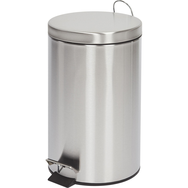 Ведро мусорное с педалью и доводчиком Luscan 12 л, матовое, нерж сталь