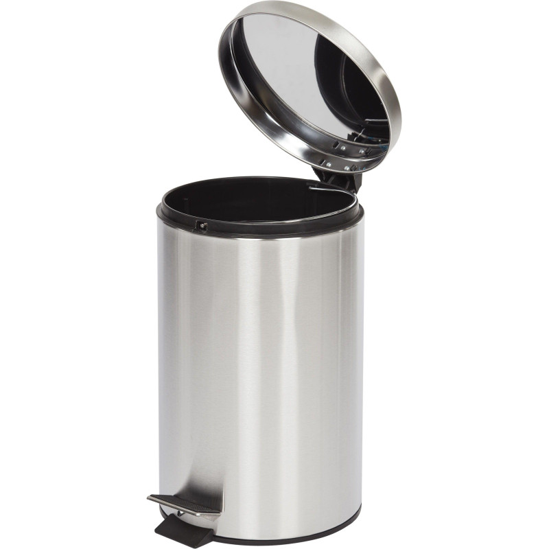 Ведро мусорное с педалью и доводчиком Luscan 12 л, матовое, нерж сталь