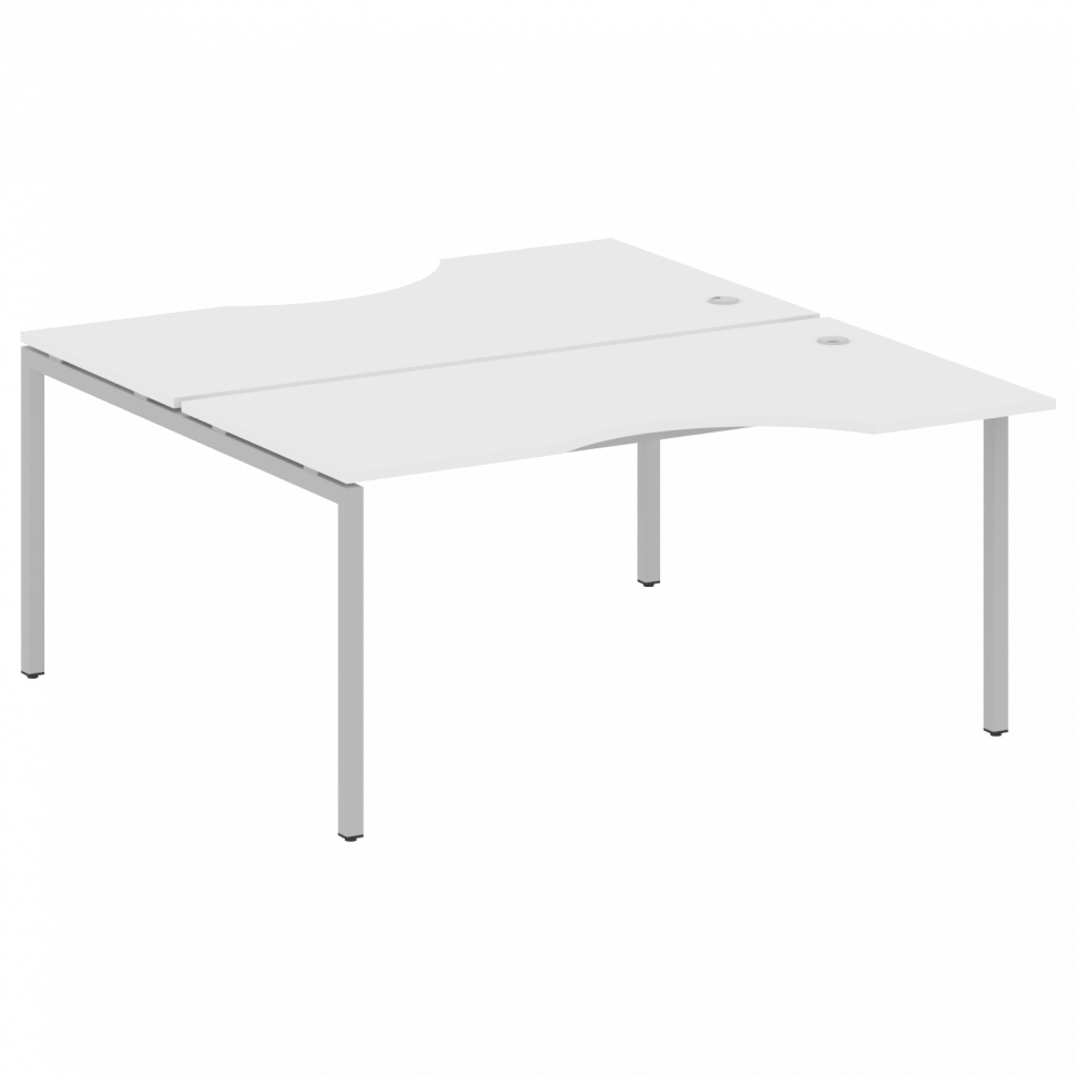 Metal System Quattro Рабочая станция криволинейная на П-образном м/к 40БП.РАС-СА-2.1 Белый/Металл Се