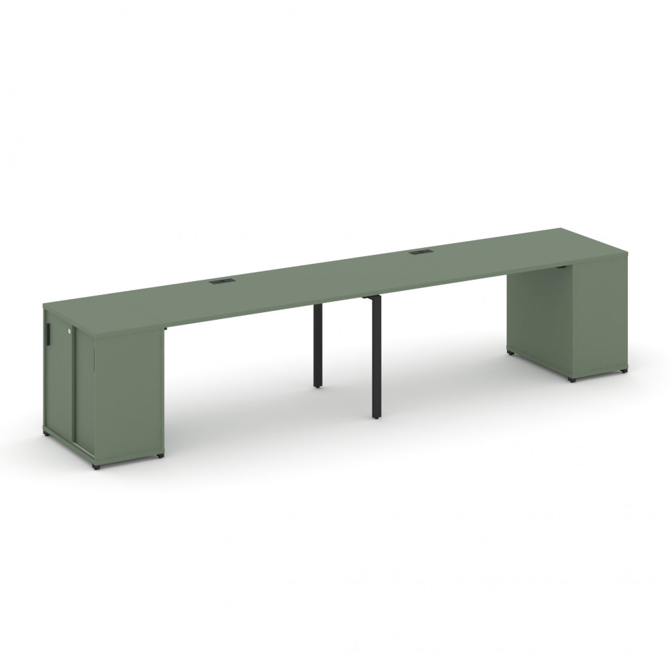 Concept Рабочая станция с опорными шкафом-купе CN.ORS-235 B Кобо/Металл Черный 3600*720*750