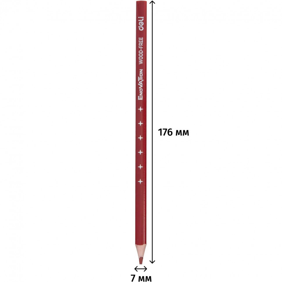 Карандаши цветные Deli Enovation EC112-24 3-гран. пластик 24цв/наб бум туба