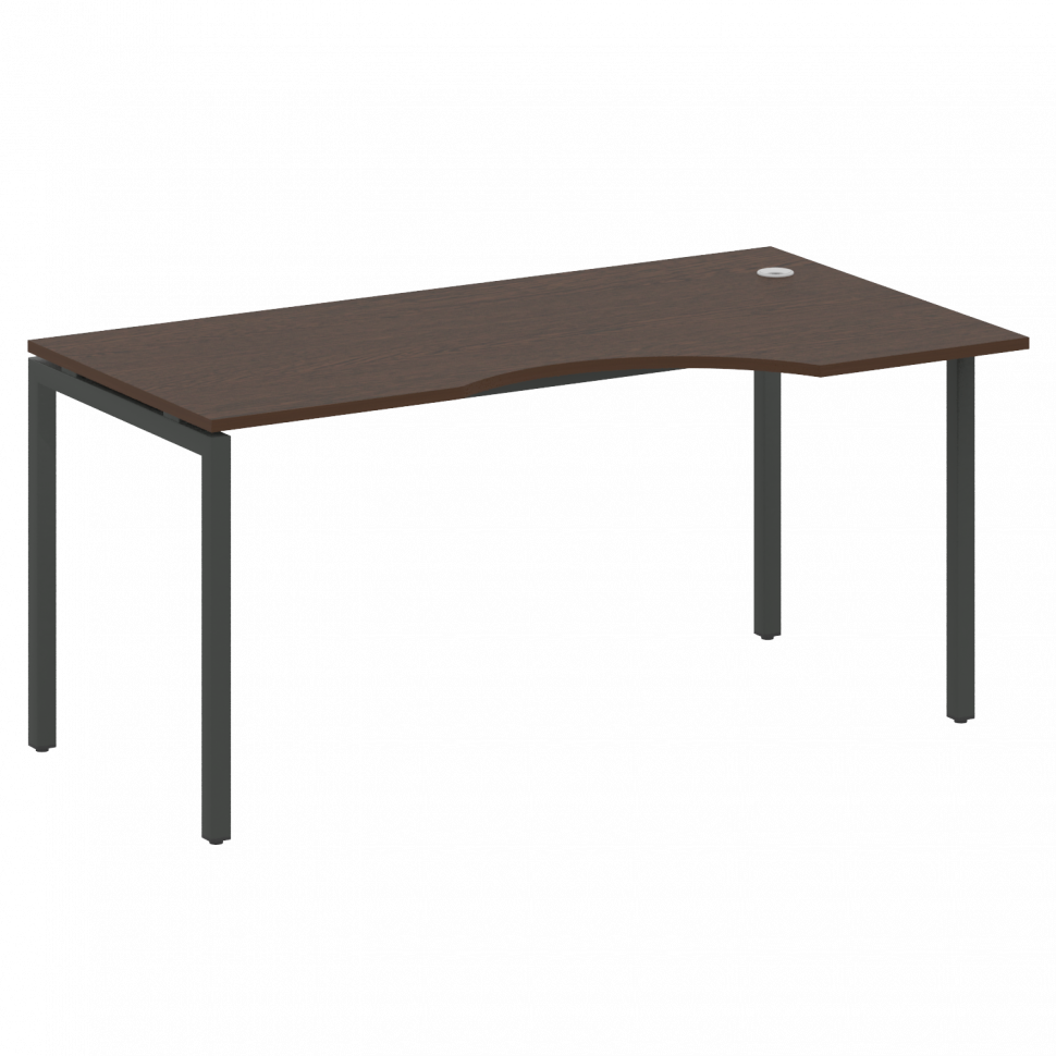 Metal System Quattro Стол криволинейный правый на П-образном м/к 40БП.СА-1 (R) Венге Цаво/Металл Ант