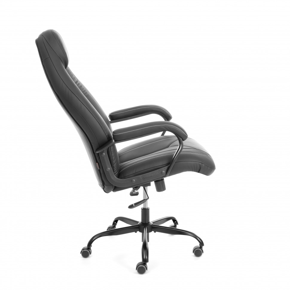 Кресло Boss metalBL (22) кож/зам, черный, 36-6