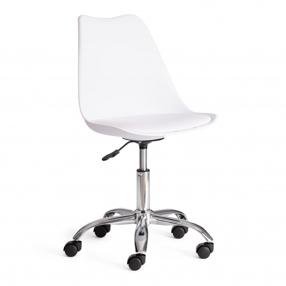 Офисное кресло TULIP (mod.106-1) металл/пластик/PU, 58 x 47 x 97см, White (белый) / Chrome (хром)