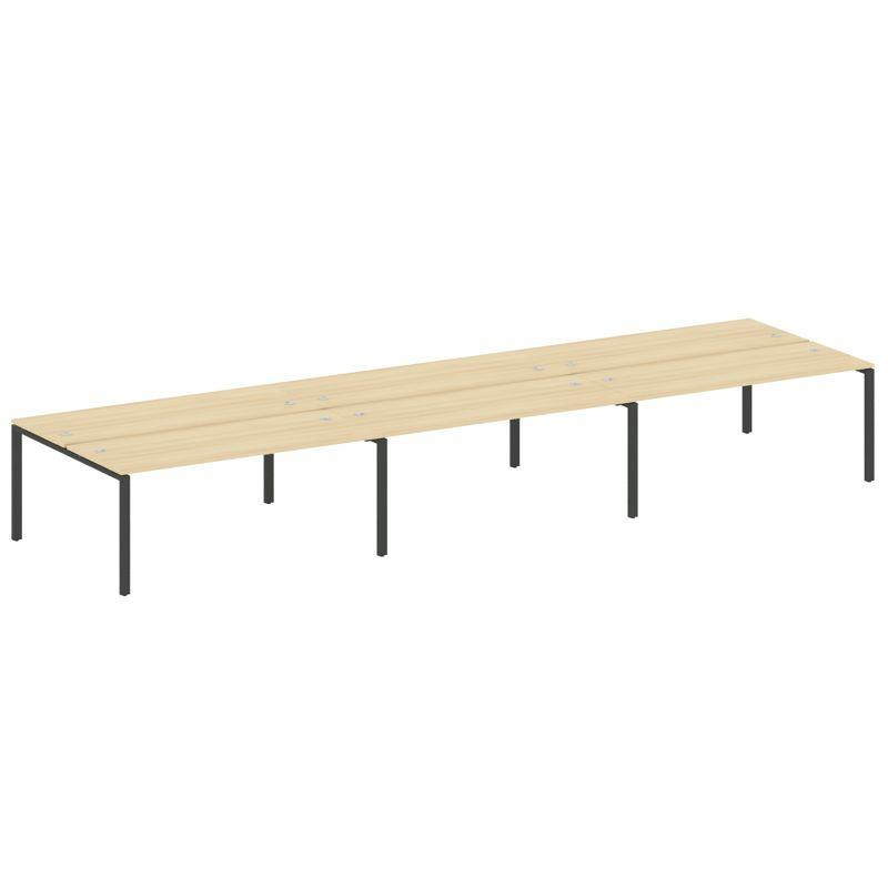 Metal System Рабочая станция на 6 мест на П-образном м/к БП.СМ-6.5 Акация Лорка/Металл Антрацит 5400