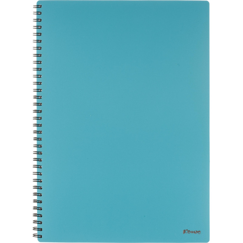 Бизнес-тетрадь Комус А4 100л, кл., обл.пластик, спираль, голубая  Classic