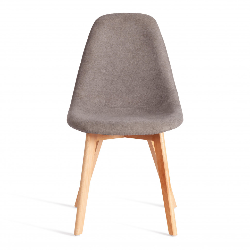 Стул CINDY SOFT (mod. C1021F1-1) фактурный велюр/дерево бук, 55 х 48 х 83 см, Серый LY1701-26 / натуральный