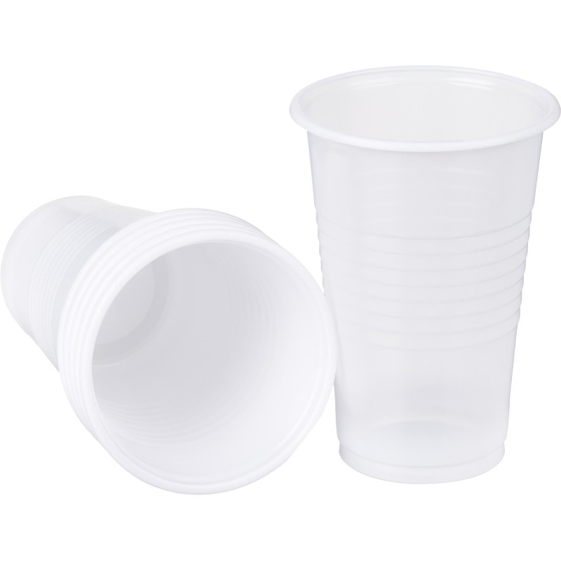 Стакан одноразовый 200мл белый, для хол/гор., бюджет, КОМУС ПП 100шт/уп