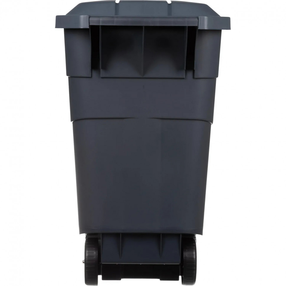 Контейнер-бак мусорный пластик серый, на колесах 110л_PT9957СЕР-1РS