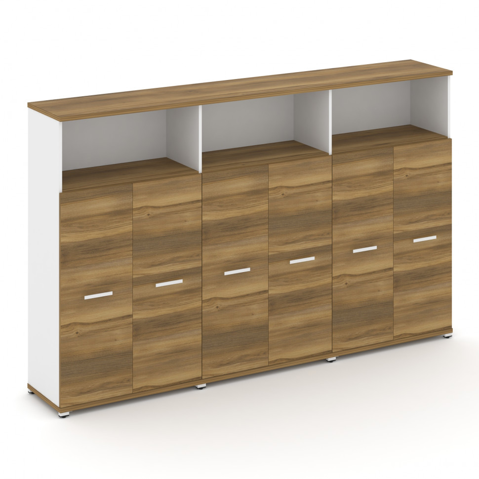 Concept Шкаф 3 широкие секции, 4 ниши CN.STS-433 W Сандал Янтарный/Белый Бриллиант/Металл Белый 2500