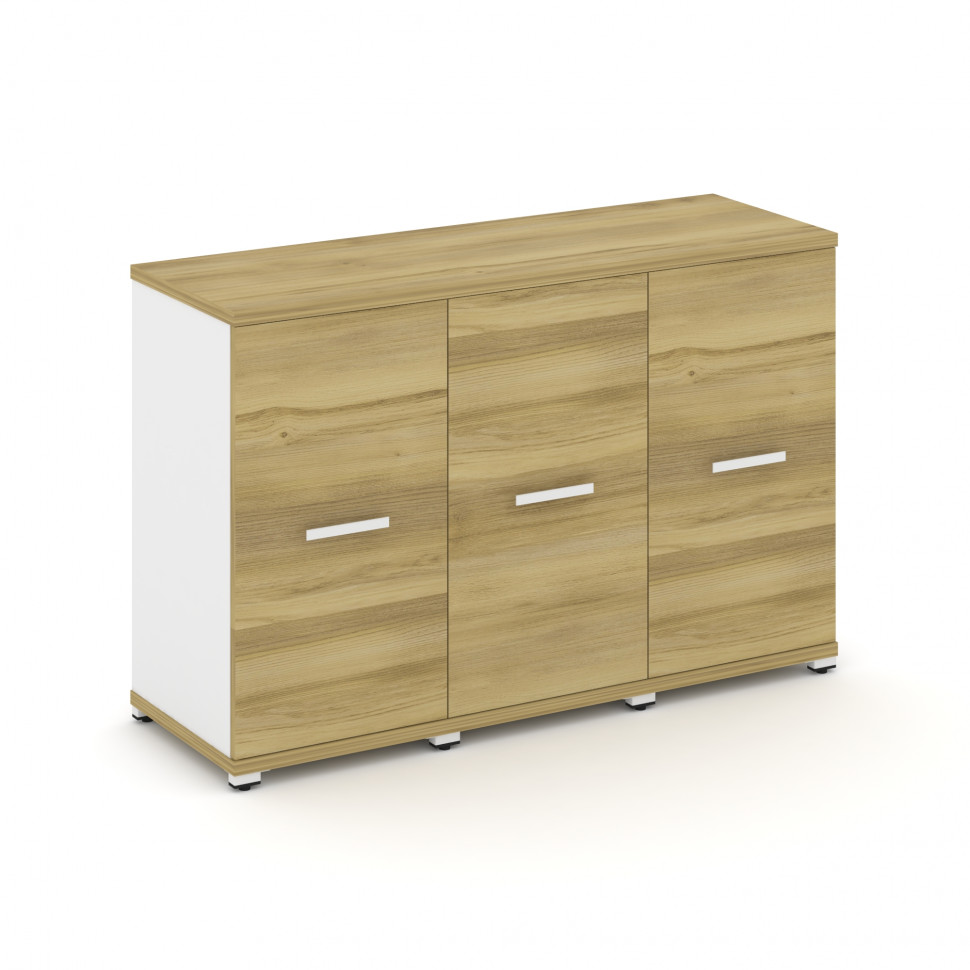 Concept Шкаф 3 узкие секции, 2 ниши CN.STU-233 W Дуб Винченцо/Белый Бриллиант/Металл Белый 1252*420*