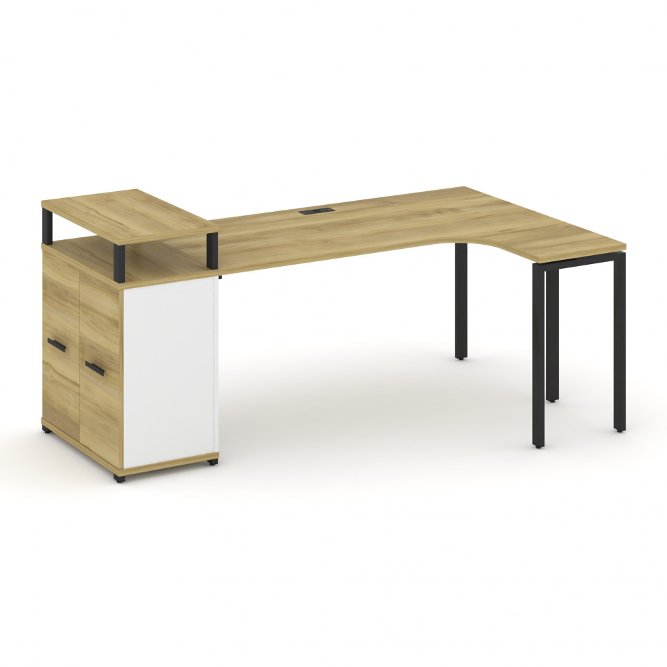 Concept Стол эргономичный с опорным распаш. шкафом с верх. горизонтом CN.SA-212(R) B Дуб Винченцо/Бе