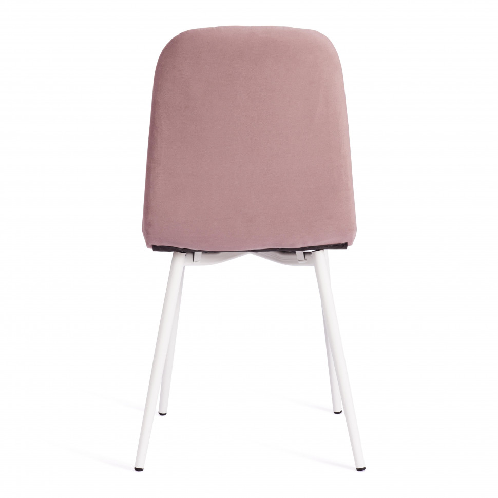 Стул ARC  Велюр/металл , 46 х 52 х 88 см, пыльно-розовый/белый