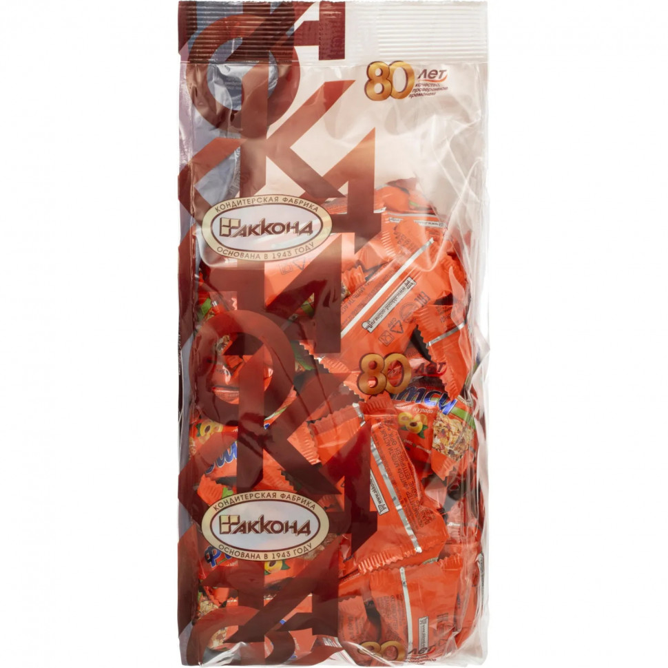 Конфеты Акконд Фитси мультизлаки и курага, 1кг