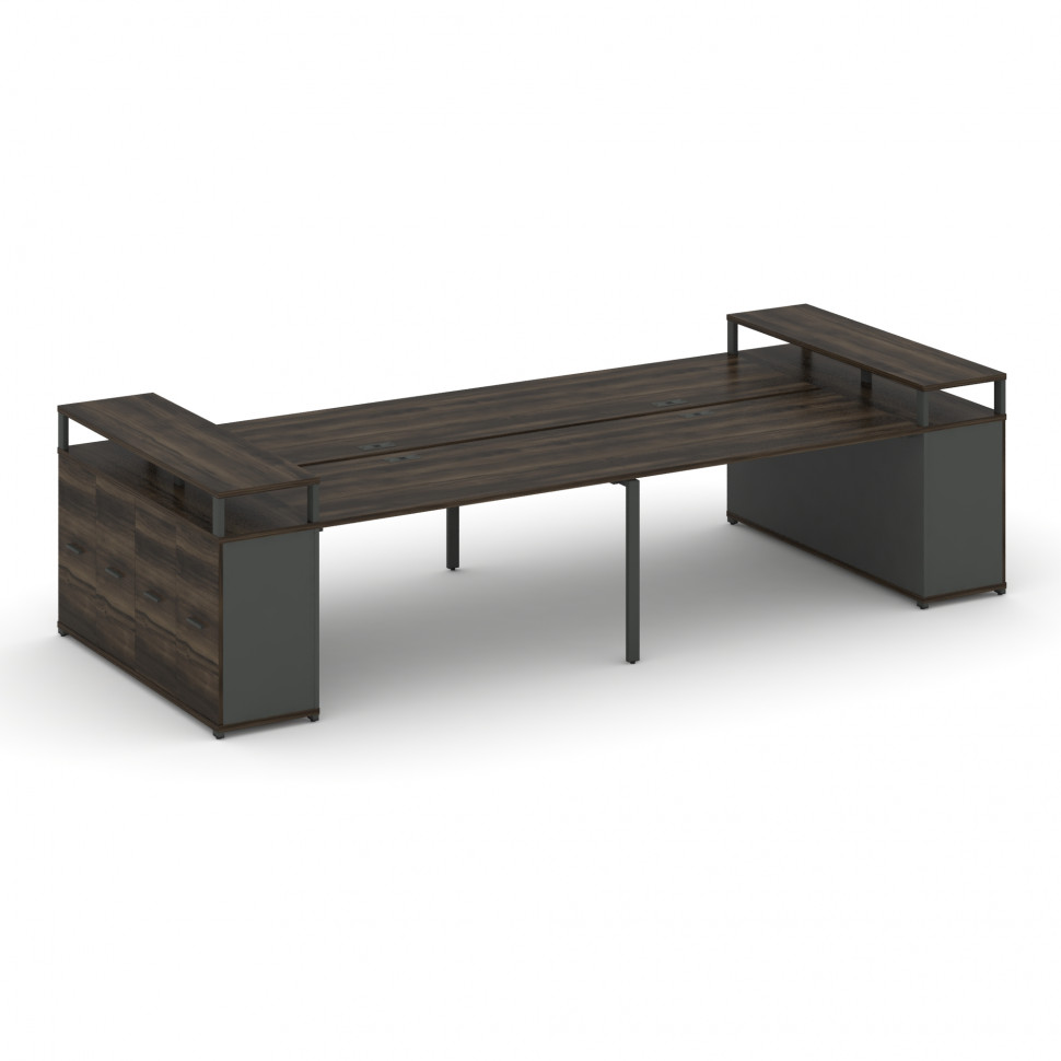 Concept Рабочая станция с опорными распаш. шкафами с верх. горизонтами CN.DRS-266 A Дуб Мали/Антрац Concept Рабочая станция с опорными распаш. шкафами с верх. горизонтами CN.DRS-266 A Дуб Мали/Антрац