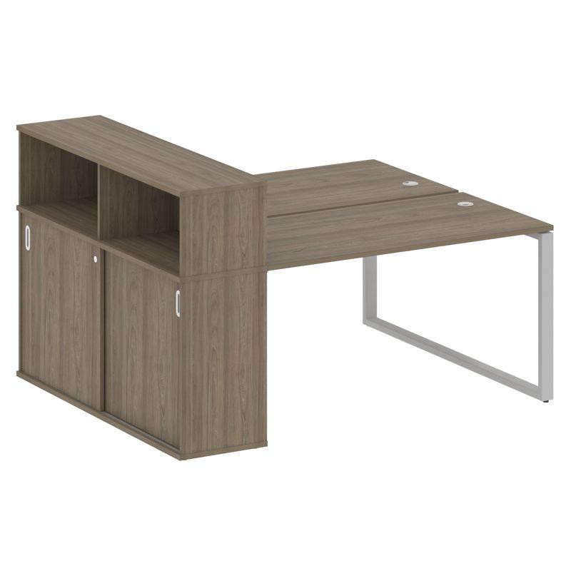 Metal System Рабочая станция с шкафом-купе на О-образном м/к БО.РС-СШК-2.3 Т Вяз Благородный/Металл