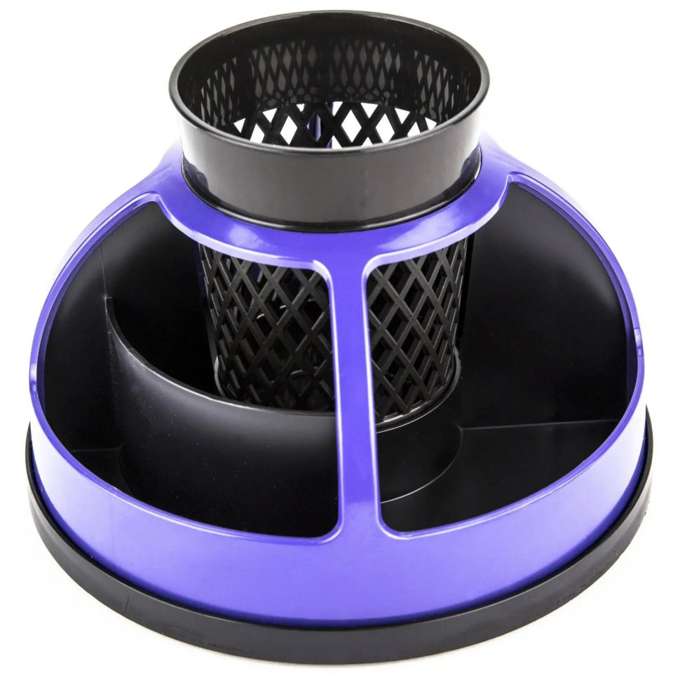 Подставка-органайзер д/канц.мелочей Attache вращ-ся 5 отделнгий фиолет/черн Подставка-органайзер д/канц.мелочей Attache вращ-ся 5 отделнгий фиолет/черн