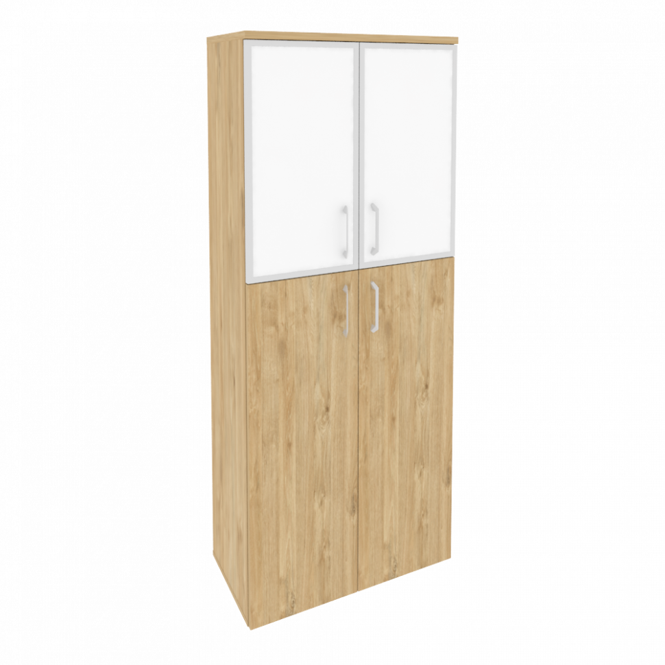 Onix Шкаф высокий широкий O.ST-1.7 R white Тиквуд Светлый/Стекло White 800*420*1977